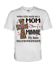 Mom Then A Minnie - Cross V-Neck T-Shirt tile