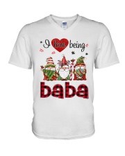 I Love Being Baba - R V-Neck T-Shirt tile