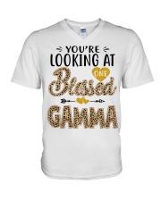 One Blessed Gamma - Leo V-Neck T-Shirt tile