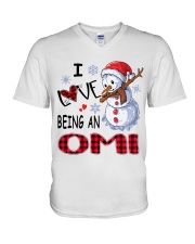 I Love Being An Omi - Xmas V-Neck T-Shirt tile
