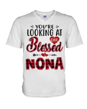 One Blessed Nona - Red V-Neck T-Shirt tile