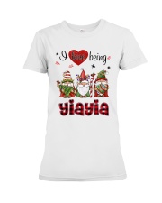 I Love Being Yiayia - R Premium Fit Ladies Tee tile