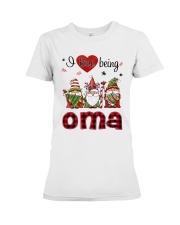 I Love Being Oma - R Premium Fit Ladies Tee tile