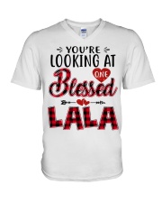 One Blessed Lala - Red V-Neck T-Shirt tile