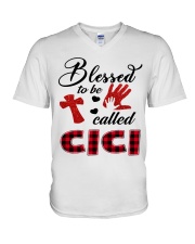 Blessed To Be Called Cici - Red V-Neck T-Shirt tile