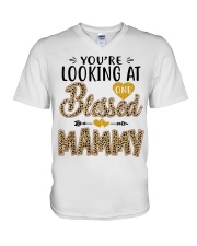 One Blessed Mammy - Leo V-Neck T-Shirt tile