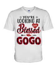 One Blessed Gogo - Red V-Neck T-Shirt tile