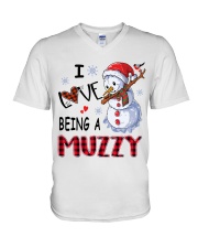 I Love Being A Muzzy - Xmas V-Neck T-Shirt tile