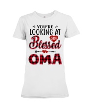 One Blessed Oma - Red Premium Fit Ladies Tee tile