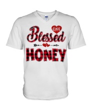 Blessed Honey - Red V-Neck T-Shirt tile