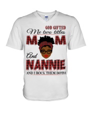 Mom And Nannie Rock Them Both - B2 V-Neck T-Shirt tile