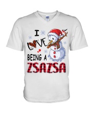 I Love Being A Zsazsa - Xmas V-Neck T-Shirt tile