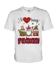 I Love Being Grandmommy - R V-Neck T-Shirt tile