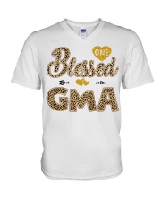 Blessed Gma - Leo V-Neck T-Shirt tile