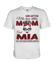 Mom And Mia - Red 2022 .Png V-Neck T-Shirt tile