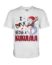 I Love Being A Kukulala - Xmas V-Neck T-Shirt tile
