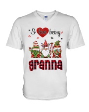 I Love Being Granna - R V-Neck T-Shirt tile