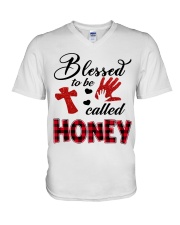 Blessed To Be Called Honey - Red V-Neck T-Shirt tile