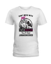 Don't Mess With Nana Saurus Ladies T-Shirt tile