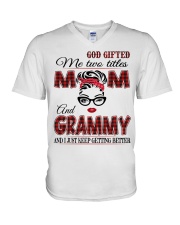 Mom And Grammy - Red 2022 .Png V-Neck T-Shirt tile