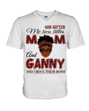 Mom And Ganny Rock Them Both - B2 V-Neck T-Shirt tile