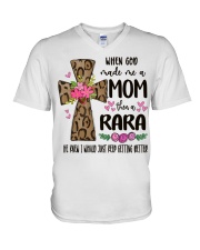 Mom Then A Rara - Cross 2 V-Neck T-Shirt tile