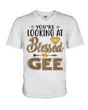 One Blessed Gee - Leo V-Neck T-Shirt tile