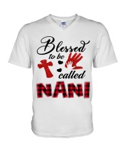 Blessed To Be Called Nani - Red V-Neck T-Shirt tile