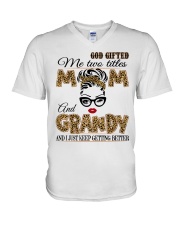 Mom And Grandy - 2022.Png V-Neck T-Shirt tile