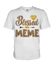 Blessed Meme - Leo V-Neck T-Shirt tile