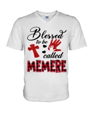 Blessed To Be Called Memere - Red V-Neck T-Shirt tile
