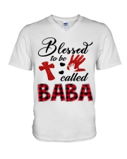 Blessed To Be Called Baba - Red V-Neck T-Shirt tile