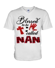 Blessed To Be Called Nan - Red V-Neck T-Shirt tile