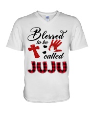 Blessed To Be Called Juju - Red V-Neck T-Shirt tile