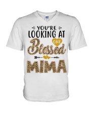 One Blessed Mima - Leo V-Neck T-Shirt tile