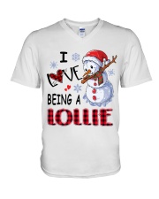 I Love Being A Lollie - Xmas V-Neck T-Shirt tile