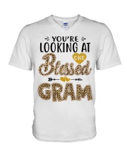 One Blessed Gram - Leo V-Neck T-Shirt tile