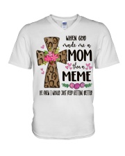Mom Then A Meme - Cross 2 V-Neck T-Shirt tile