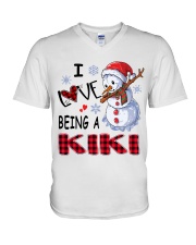 I Love Being A Kiki - Xmas V-Neck T-Shirt tile
