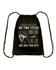 Mom And Lollie - Rock Them Both Cross Drawstring Bag tile