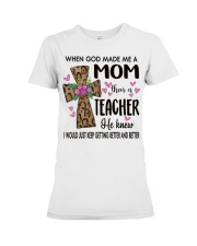 Mom Then A Teacher - Cross Premium Fit Ladies Tee tile