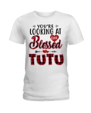 One Blessed Tutu - Red Ladies T-Shirt tile