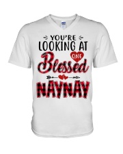 One Blessed Naynay - Red V-Neck T-Shirt tile