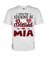 One Blessed Mia - Red V-Neck T-Shirt tile