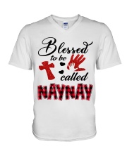 Blessed To Be Called Naynay - Red V-Neck T-Shirt tile