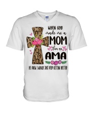 Mom Then An Ama - Cross 2 V-Neck T-Shirt tile