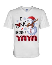 I Love Being A Yaya - Xmas V-Neck T-Shirt tile