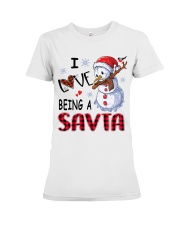 I Love Being A Savta - Xmas Premium Fit Ladies Tee tile