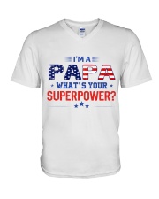 Im A Papa Superpower V-Neck T-Shirt tile