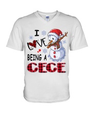 I Love Being A Cece - Xmas V-Neck T-Shirt tile
